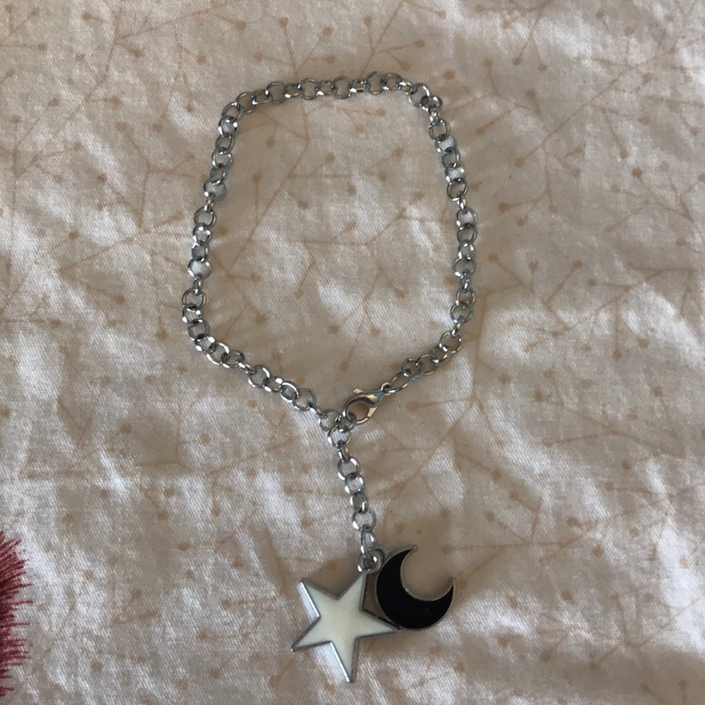 NEW Double sided star and moon bracelet in silver